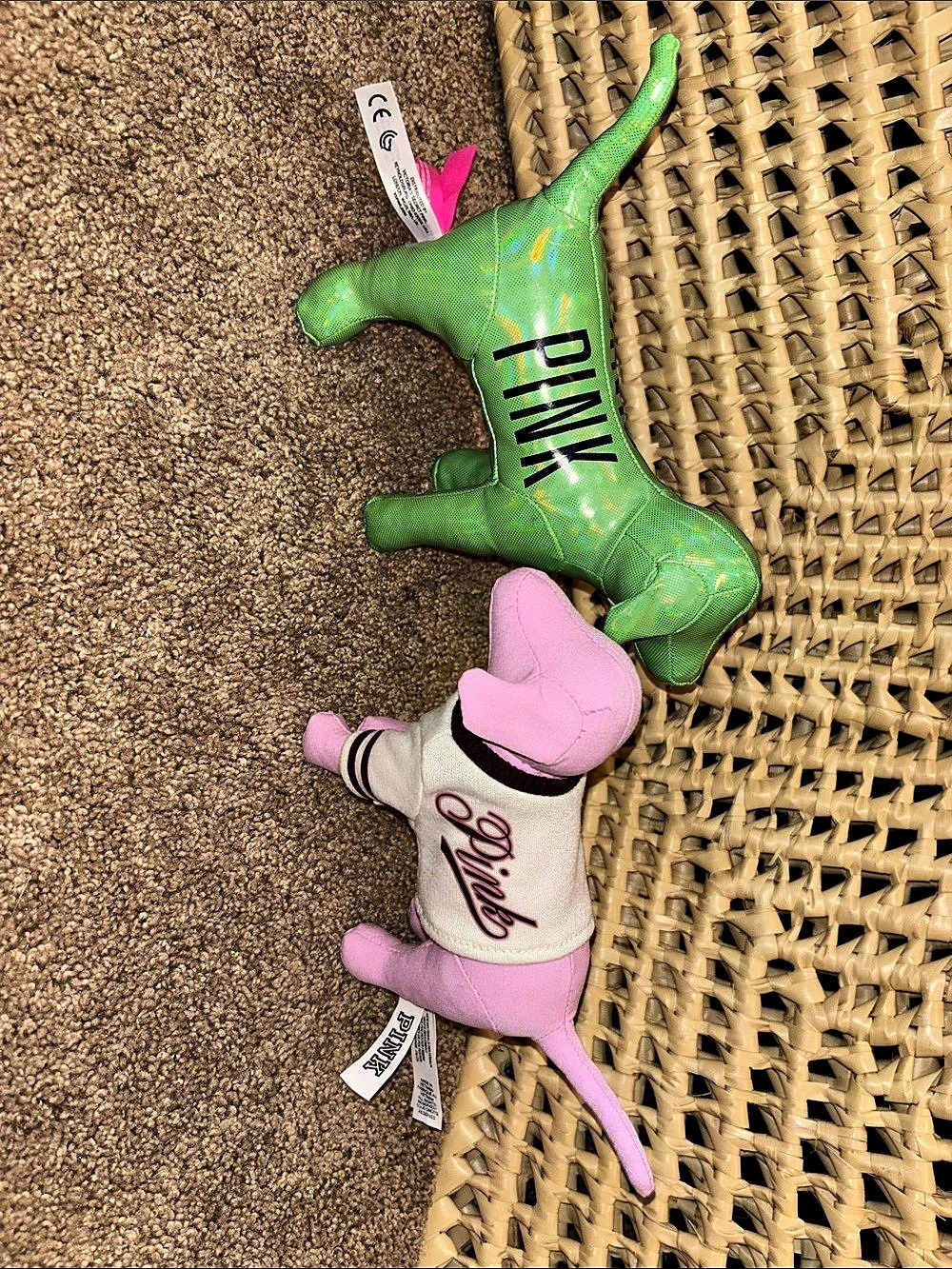 Victoria's Secret PINK Dog Plush Stuffed Animal Lot Plush Toy Set in Pink &